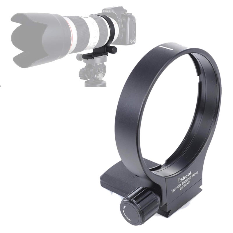 iShoot 78mm Tripod Mount Ring B(W) Lens Collar Support for Canon EF 70-200mm f/2.8L USM/is USM/is II USM/III USM, EF 100-400mm f/4.5-5.6L is USM, EF 35-350mm f/3.5-5.6L USM, EF 300mm f/4L is USM - Image 1